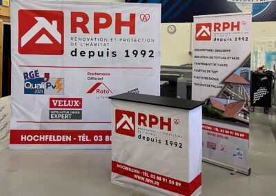 stand événementiel roll up, mur d'image, présentoir